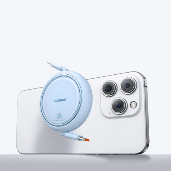 Baseus Free2Draw Mini | Kabel z regulacją długości USB-C Type-C Power Delivery 100W 1m 