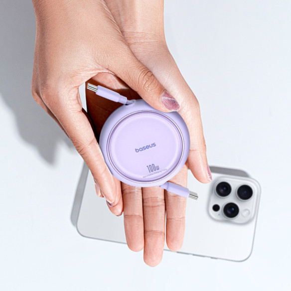 Baseus Free2Draw Mini | Kabel z regulacją długości USB-C Type-C Power Delivery 100W 1m 