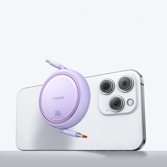 Baseus Free2Draw Mini | Kabel z regulacją długości USB-C Type-C Power Delivery 100W 1m 