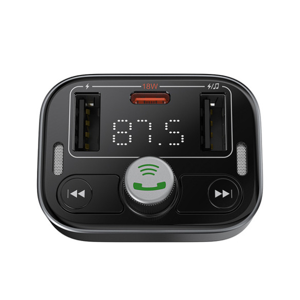 Baseus S-09 Pro | Transmiter FM bluetooth MP3 ładowarka samochodowa 2x USB + USB-C PD 18W