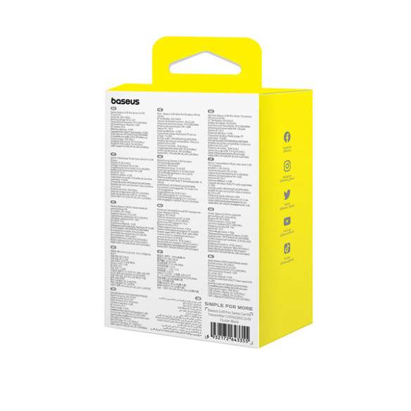 Baseus S-09 Pro | Transmiter FM bluetooth MP3 ładowarka samochodowa 2x USB + USB-C PD 18W