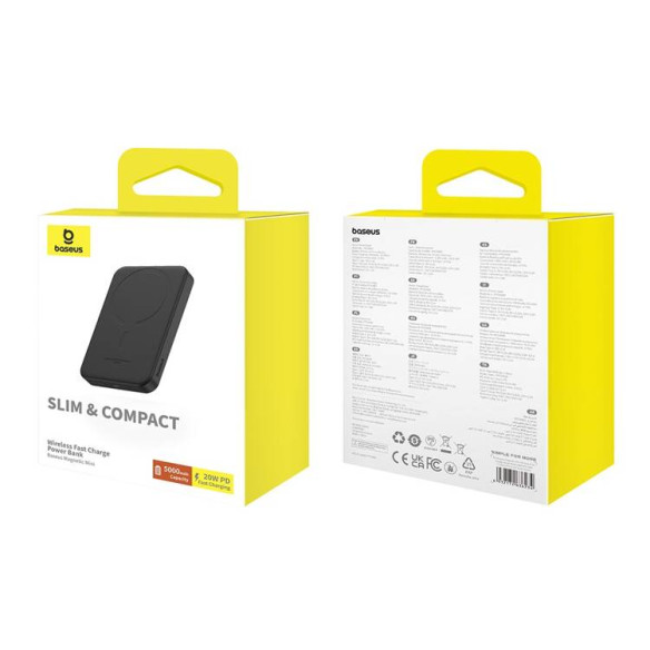Baseus Magnetic Mini | Power Bank 5000mAh 20W z ładowaniem bezprzewodowym MagSafe