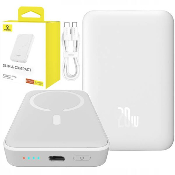Baseus Magnetic Mini | Power Bank 5000mAh 20W z ładowaniem bezprzewodowym MagSafe