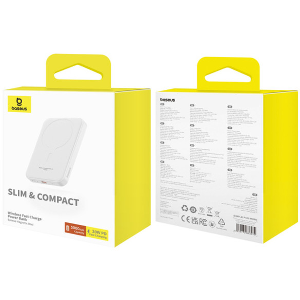 Baseus Magnetic Mini | Power Bank 5000mAh 20W z ładowaniem bezprzewodowym MagSafe