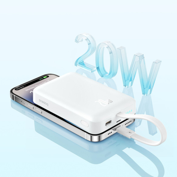 Baseus Magnetic Mini | Power Bank 10000mAh 20W USB-C z ładowaniem bezprzewodowym MagSafe z kablem Lightning (do iPhone)