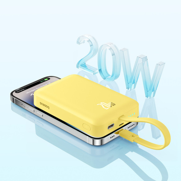 Baseus Magnetic Mini | Power Bank 10000mAh 20W USB-C z ładowaniem bezprzewodowym MagSafe z kablem Lightning (do iPhone)