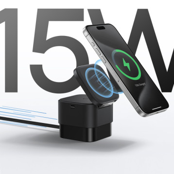 Baseus MagPro 2-in-1 | Ładowarka indukcyjna 25W do iPhone (MagSafe) + słuchawki AirPods + port USB-C Type-C pod ładowarkę indukc