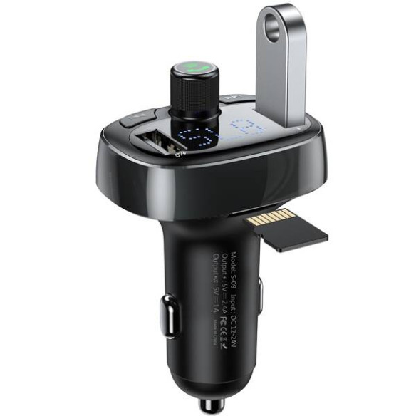 Baseus T typed | Transmiter FM bluetooth 4.2 MP3 + ładowarka samochodowa 2x USB 3.4A