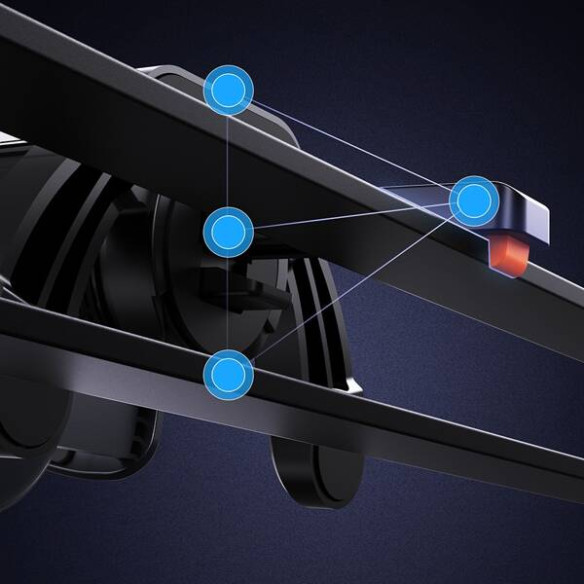 Baseus LightChaser Series Triple-Coil Wireless Charging Electric Car Mount Cluster Black