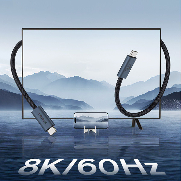Baseus Flash 2 USB4 | Kabel USB-C do USB-C 240W | Szybkie Ładowanie i Transfer 20Gb/s  4K60Hz | 1.8m | Czarny