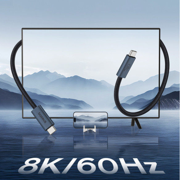 Baseus Flash 2 USB4 | Kabel USB-C do USB-C 240W | Szybkie Ładowanie i Transfer 20Gb/s  4K60Hz | 1.8m | Czarny