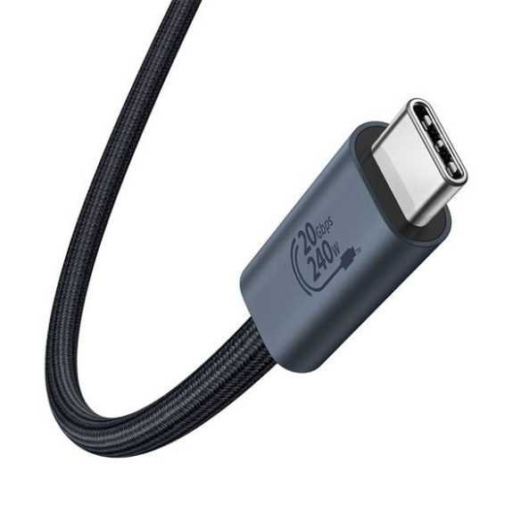 Baseus Flash 2 USB4 | Kabel USB-C do USB-C 240W | Szybkie Ładowanie i Transfer 20Gb/s  4K60Hz | 1.8m | Czarny
