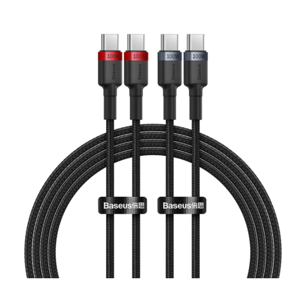 Baseus Cafule Charging Cable | Zestaw kabli USB-C USB Typ-C 100W ,  Szybkie ładowanie, Transmisja danych, 1m
