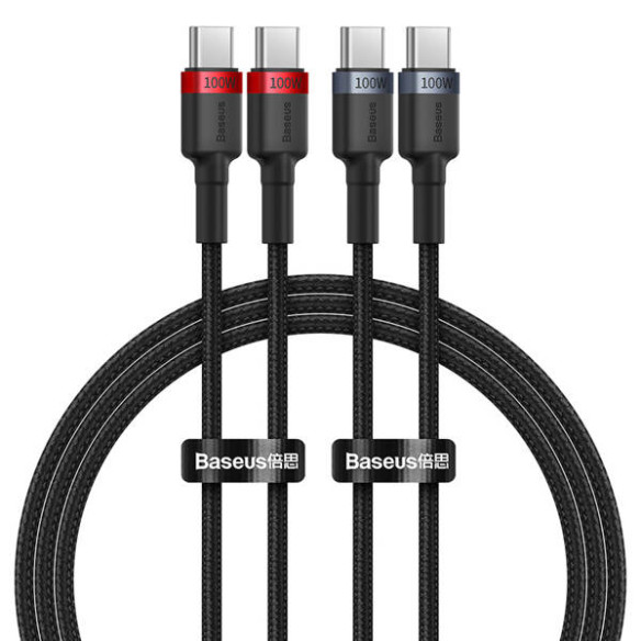 Baseus Cafule Charging Cable | Zestaw kabli USB-C USB Typ-C 100W ,  Szybkie ładowanie, Transmisja danych, 1m