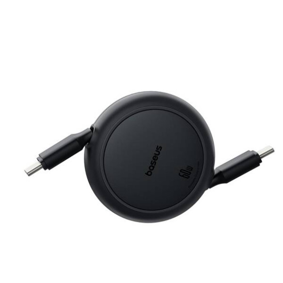 Baseus Free2Pull Mini  | Kabel zwijany, z szybkim ładowaniem, przewód, USB-C Typ-C 60W, czarny, 1m