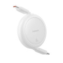 Baseus Free2Pull Mini | Kabel zwijany, z szybkim ładowaniem, przewód, USB-C Typ-C 60W, biały, 1m