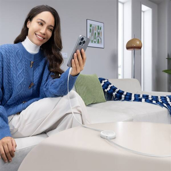 Baseus Free2Pull Mini | Kabel zwijany, z szybkim ładowaniem, przewód, USB-C Typ-C 60W, biały, 1m