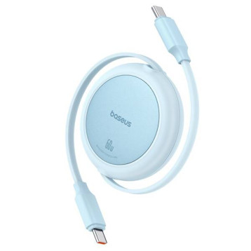 Baseus Free2Pull Mini | Kabel zwijany, z szybkim ładowaniem, przewód, USB-C Typ-C 60W, niebieski, 1m
