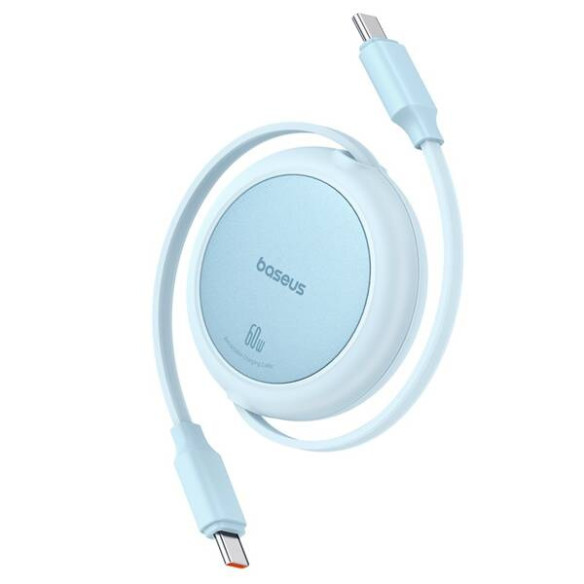 Baseus Free2Pull Mini | Kabel zwijany, z szybkim ładowaniem, przewód, USB-C Typ-C 60W, niebieski, 1m