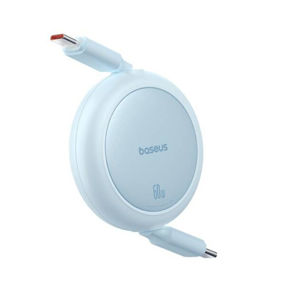 Baseus Free2Pull Mini | Kabel zwijany, z szybkim ładowaniem, przewód, USB-C Typ-C 60W, niebieski, 1m
