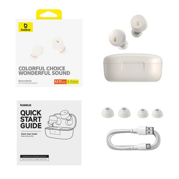 Baseus Bowie | Słuchawki bezprzewodowe Bluetooth 5.3 z etui ładującym