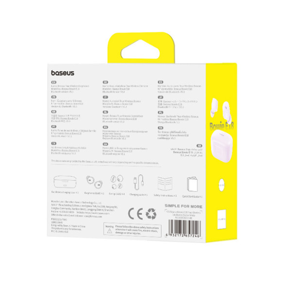 Baseus Bowie | Słuchawki bezprzewodowe Bluetooth 5.3 z etui ładującym