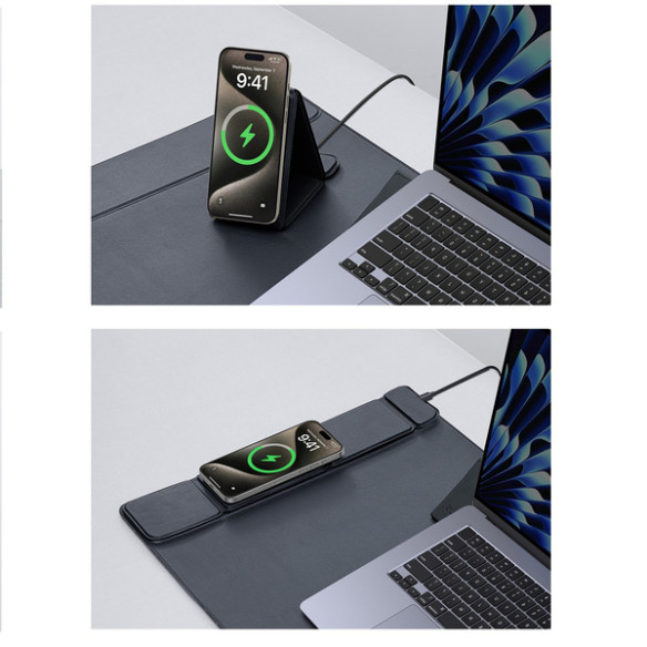 Baseus MagPro Series II | Mata na biurko, podkładka, podpórka pod nadgarstki eko-skóra z ładowarką bezprzewodową