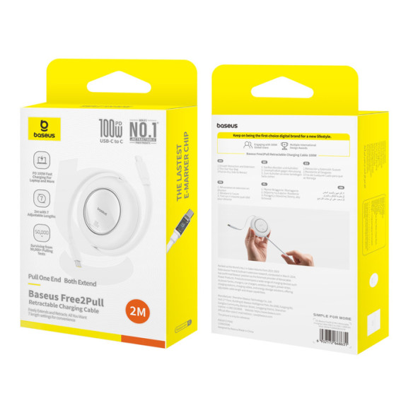 Baseus Free2Pull Mini Baseus Free2Pull | Rozwijany kabel, przewód Type-C USB-C, Szybkie ładowanie PD 100W, 1.5m