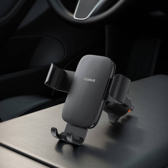 Baseus Metal Age 3 | Uchwyt grawitacyjny do telefonu do kratki nawiewu, czarny