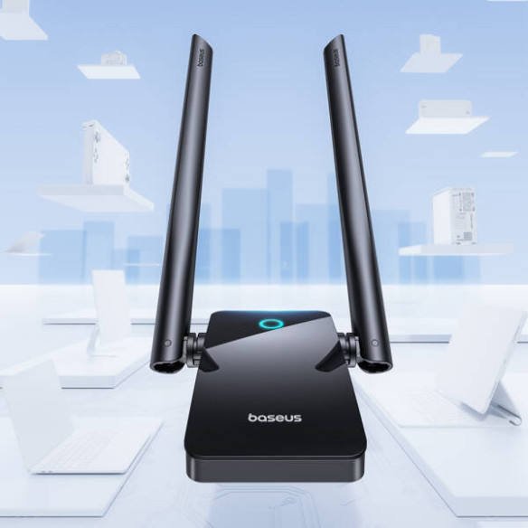 Baseus FastJoy | Karta sieciowa zewnętrzna, Adapter WIFI USB 1300Mbps,  Dualband 2.4GHz, 5Ghz WPA3