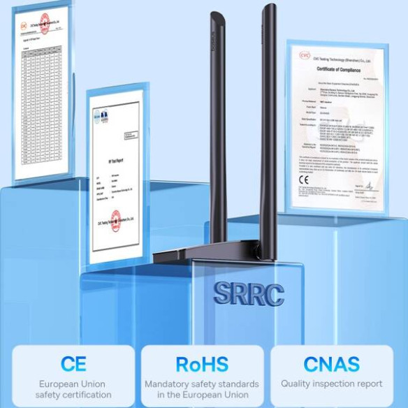 Baseus FastJoy | Karta sieciowa zewnętrzna, Adapter WIFI USB 1300Mbps,  Dualband 2.4GHz, 5Ghz WPA3