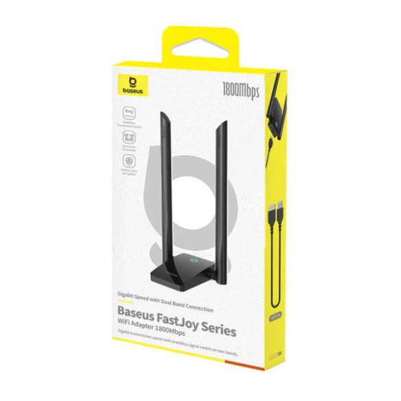 Baseus FastJoy | Karta sieciowa zewnętrzna, Adapter WIFI USB 1300Mbps,  Dualband 2.4GHz, 5Ghz WPA3