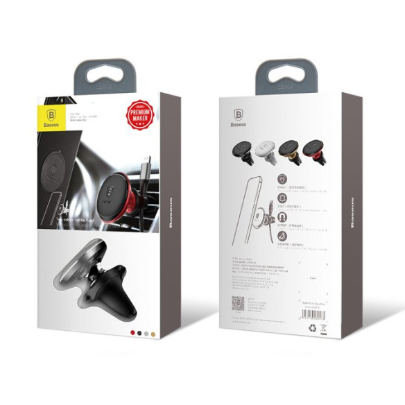 Baseus Air Vent | Uchwyt samochodowy magnetyczny na telefon do kratki z klipsami na kable