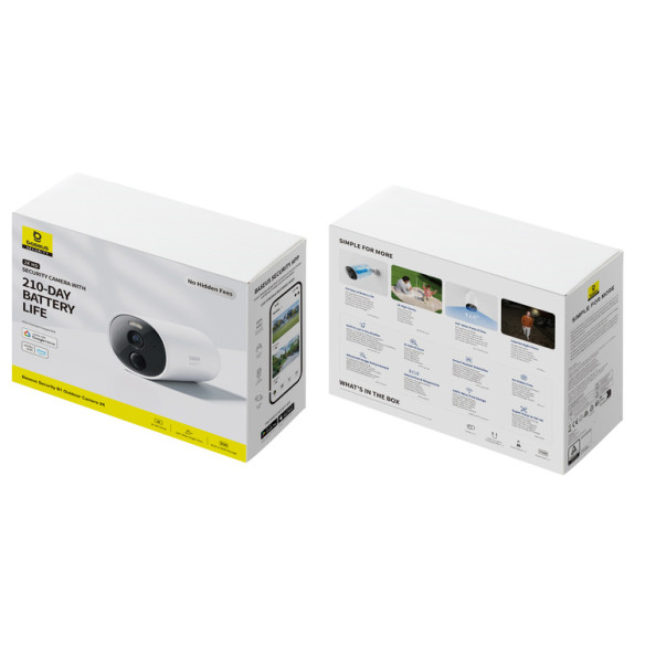 Baseus Security B1 | Kamera IP zewnętrzna bezprzewodowa 2K, szerokokątna, aplikacja, mikrofon