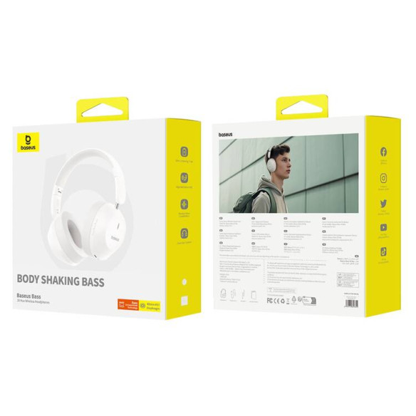 Baseus Bass 30 Max | Bezprzewodowe słuchawki nauszne Bluetooth 5.3,