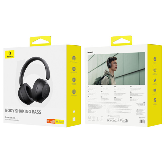 Baseus Bass 30 Max | Słuchawki nauszne bezprzewodowe Bluetooth