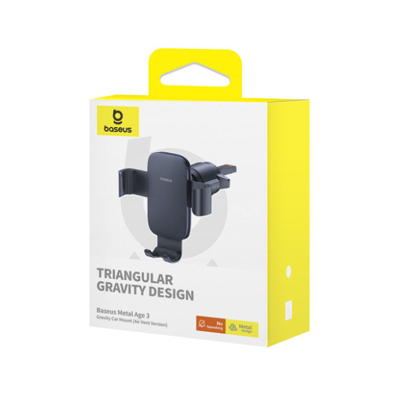 Baseus Metal Age 3 | Uchwyt grawitacyjny samochodowy do kratki nawiewu, regulowany