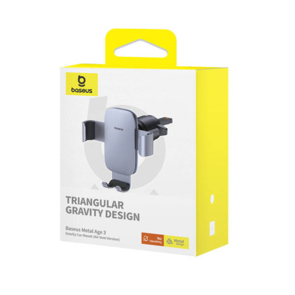 Baseus Metal Age 3 | Uchwyt grawitacyjny samochodowy do kratki nawiewu, regulowany