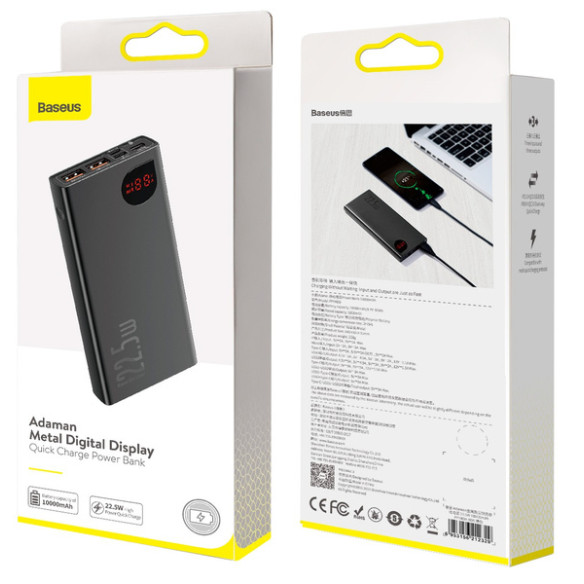 Baseus Adaman  | Power Bank 10000mAh 22.5W z szybkim ładowaniem i wyświetlaczem
