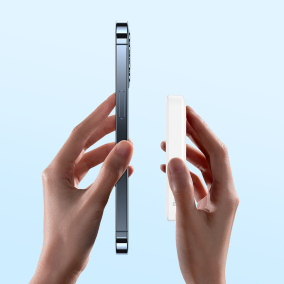 Baseus Magnetic Mini Wireless Fast Charge Power Bank 10000mAh 20W White（With Baseus Simple wiring Type-C to Type-C 60W（20V/3A）30