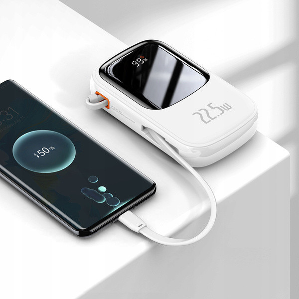 Baseus Qpow Pro | Power Bank 20000mAh 22.5W z wbudowanym kablem USB-C i szybkim ładowaniem
