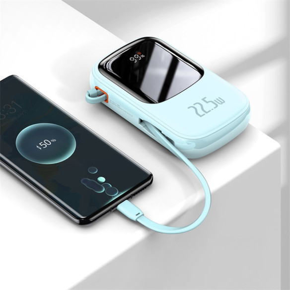 Baseus Qpow Pro | Power Bank 20000mAh 22.5W z wbudowanym kablem USB-C i szybkim ładowaniem