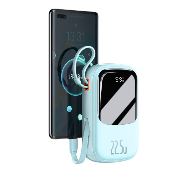 Baseus Qpow Pro | Power Bank 20000mAh 22.5W z wbudowanym kablem USB-C i szybkim ładowaniem