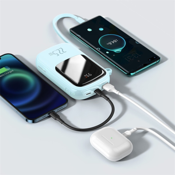 Baseus Qpow Pro | Power Bank 20000mAh 22.5W z wbudowanym kablem USB-C i szybkim ładowaniem