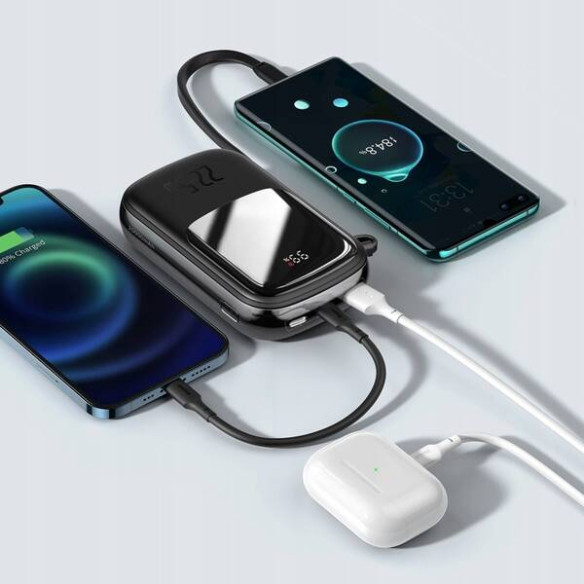 Baseus Qpow Pro | Power Bank 20000mAh 22.5W z wbudowanym kablem USB-C i szybkim ładowaniem