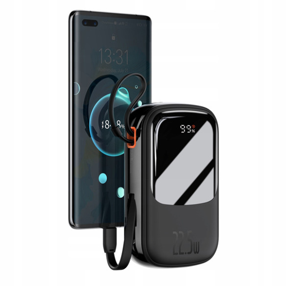 Baseus Qpow Pro | Power Bank 20000mAh 22.5W z wbudowanym kablem USB-C i szybkim ładowaniem