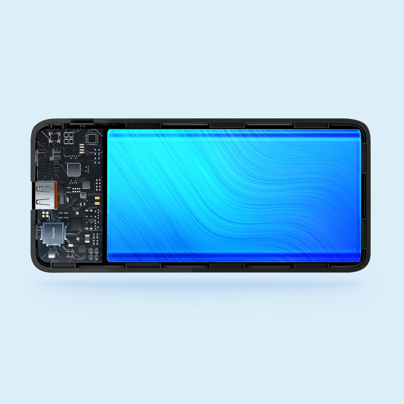 Baseus Airpow Fast Charge Power Bank 10000mAh 20W  Black（With Simple Series Charging Cable USB to Type-C 30cm  Black)