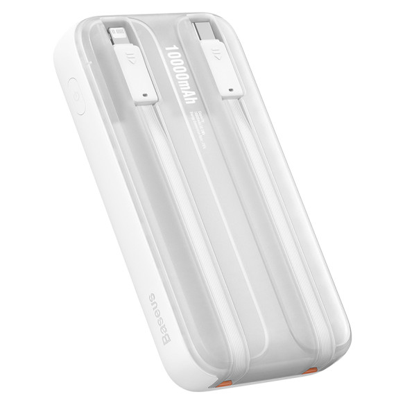 Baseus Comet Series | Power Bank z wbudowanymi kablami USB-C Lightning 10000mAh 22.5W PD QC