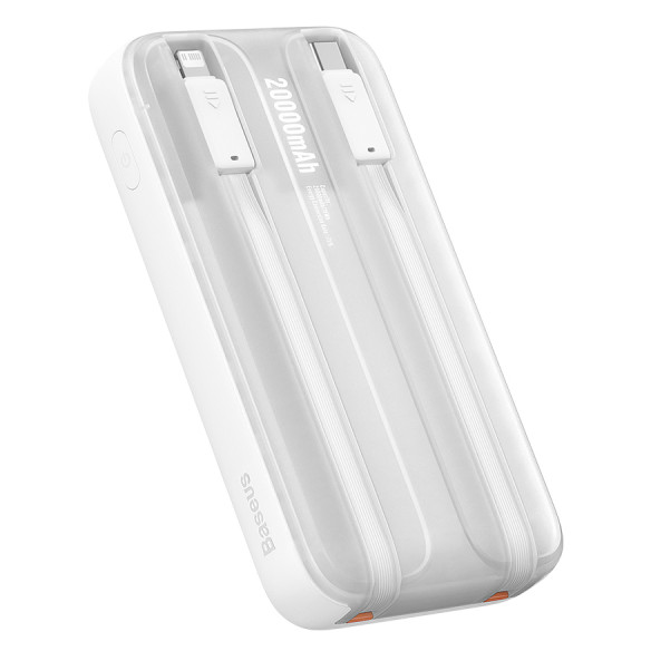 Baseus Comet Series | Power Bank z wbudowanymi kablami USB-C Lightning 20000mAh 22.5W PD QC