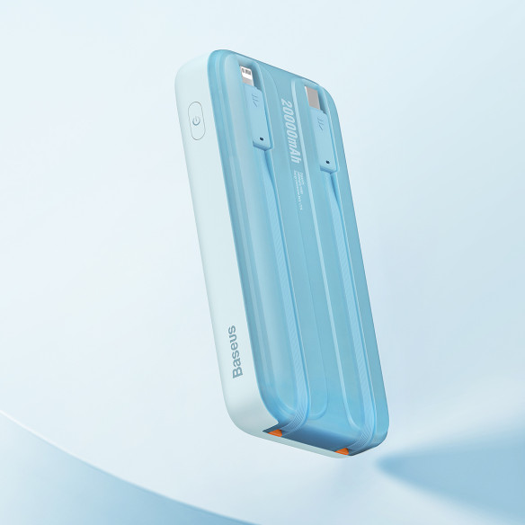 Baseus Comet Series | Power Bank z wbudowanymi kablami USB-C Lightning 20000mAh 22.5W PD QC